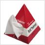 Caja de pañuelos con forma de pirámide promocional personalizada